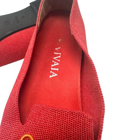 Vivaia Eillen Round-Toe Embroidered Flat Loafers in Ferrari Red Size 38 US 7 7.5 - Picture 12 of 12
